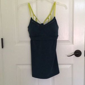 Lululemon lime green and blue tank